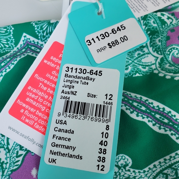 Seafolly Bandana Bay Longline Tube swim top NWT - Picture 6 of 6
